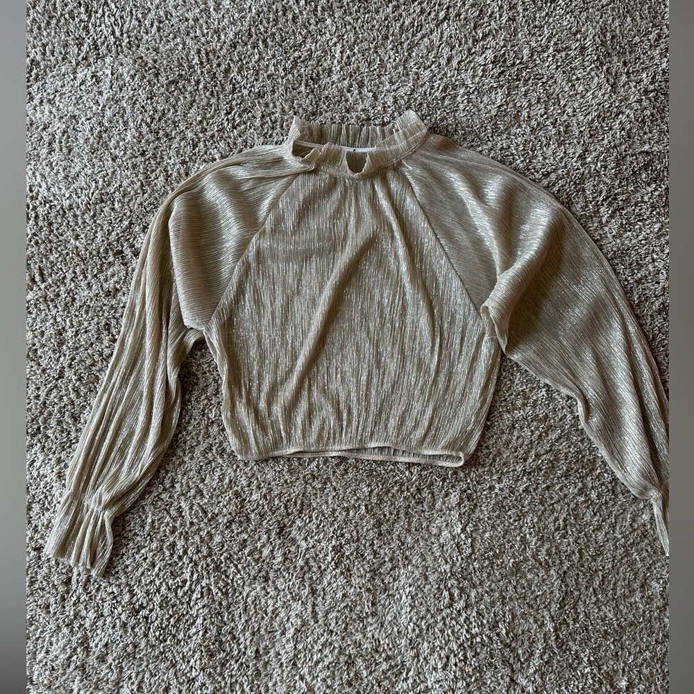 Pretty Little Thing ruffle sleeve blouse